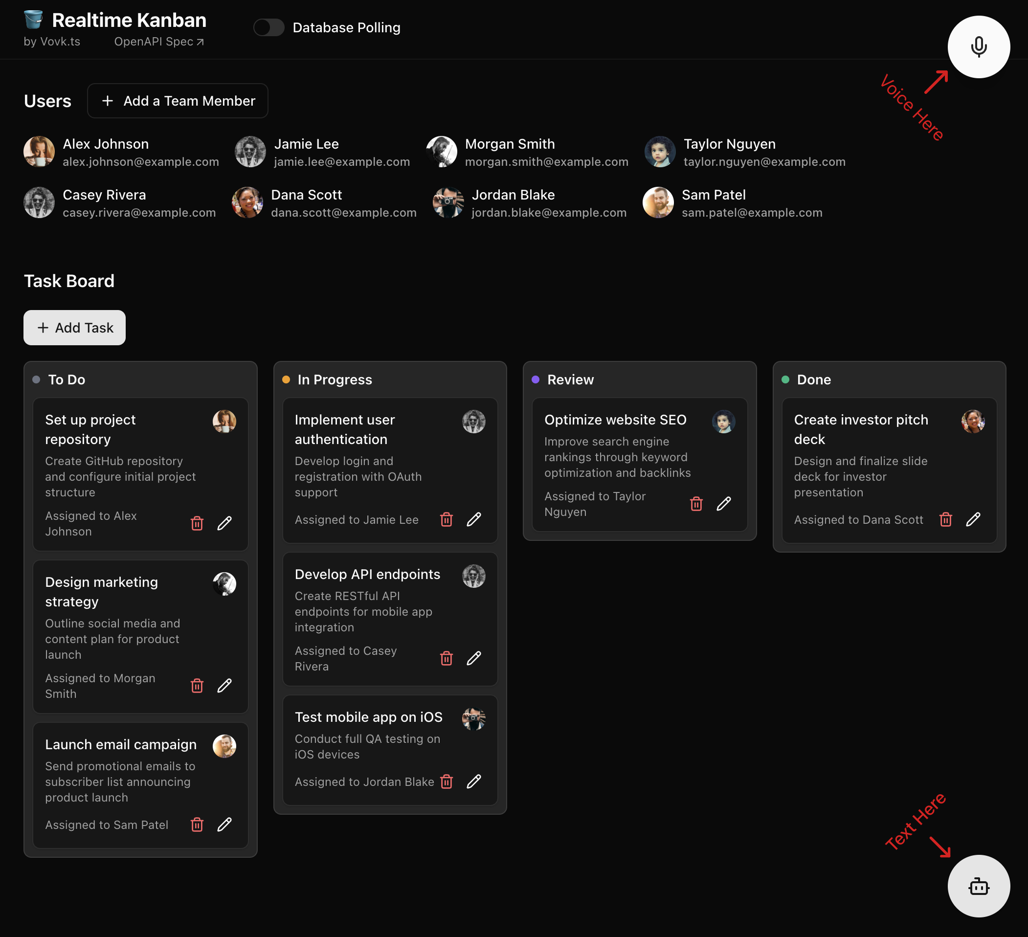 Realtime Kanban Screenshot