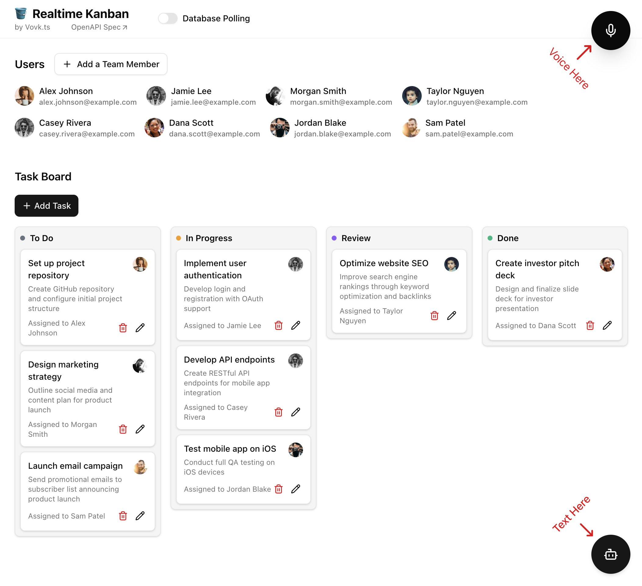 Realtime Kanban Screenshot